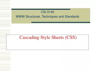 Cascading Style Sheets (CSS)