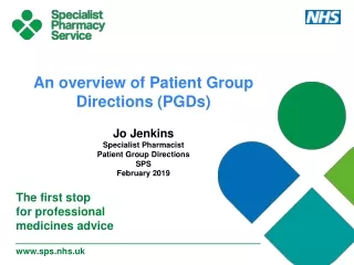 An overview of Patient Group Directions (PGDs)