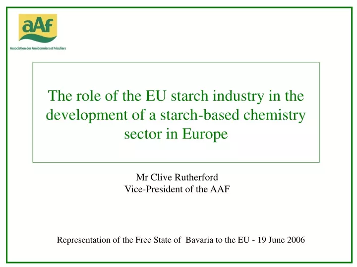 the role of the eu starch industry