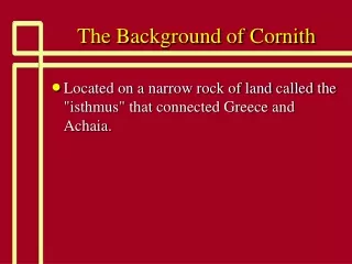 The Background of Cornith