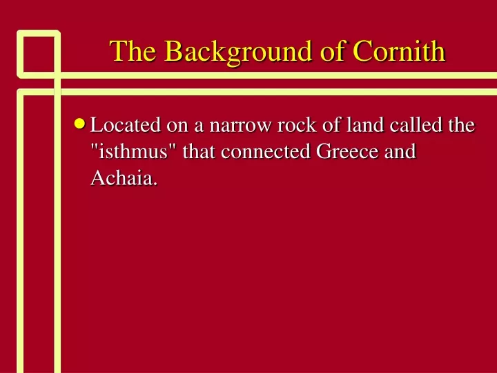 the background of cornith