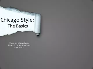 Chicago Style:  The Basics