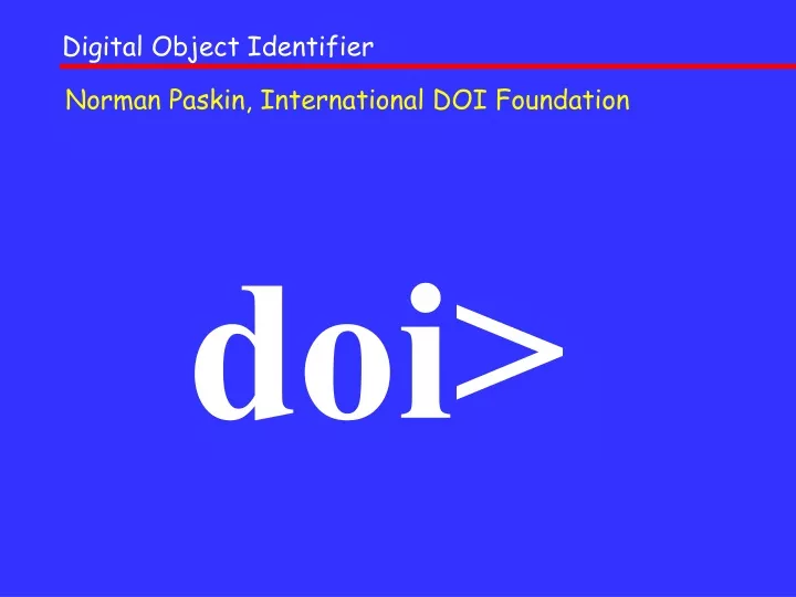 digital object identifier