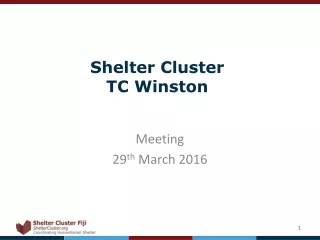 Shelter Cluster TC Winston