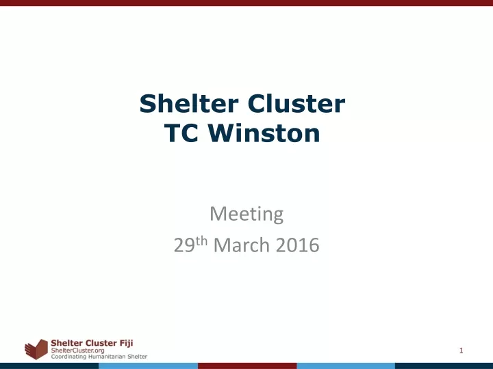 shelter cluster tc winston