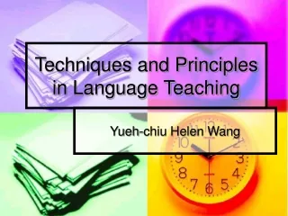 Techniques and Principles in Language Teaching