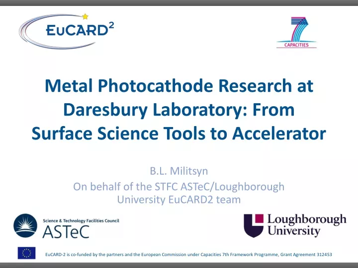 metal photocathode research at daresbury laboratory from surface science tools to accelerator