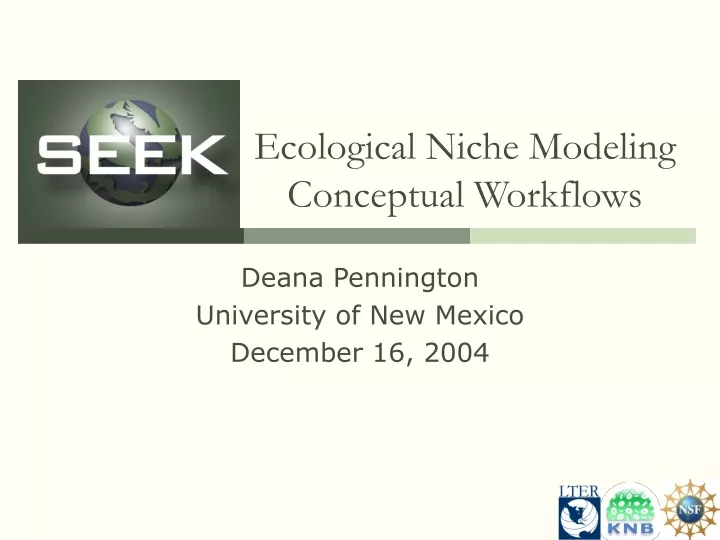 ecological niche modeling conceptual workflows