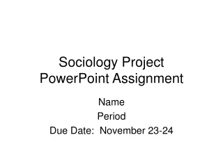 Sociology Project PowerPoint Assignment