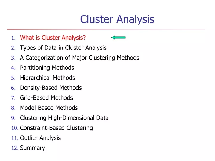 cluster analysis