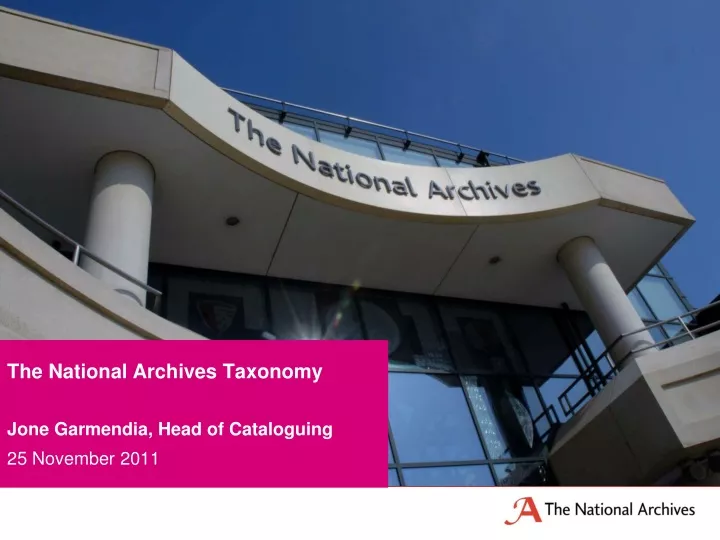 the national archives taxonomy