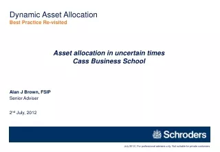 Dynamic Asset Allocation Best Practice Re-visited