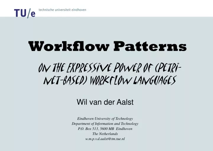 workflow patterns