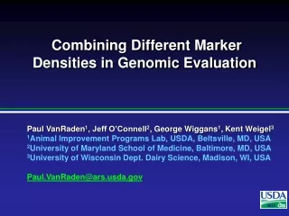 Combining Different Marker Densities in Genomic Evaluation