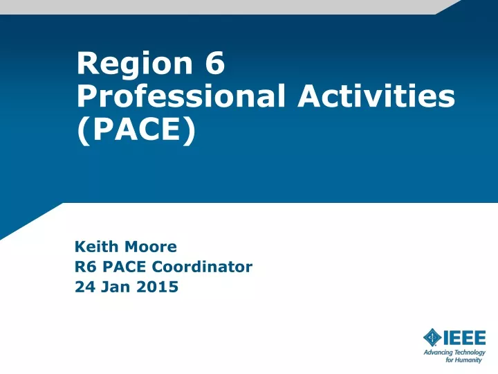 region 6 professional activities pace