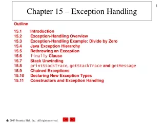 Chapter 15  –  Exception Handling