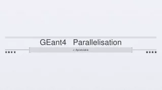 GEant4   Parallelisation