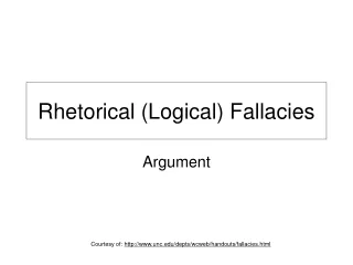 Rhetorical (Logical) Fallacies