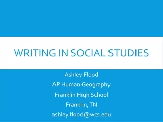 Writing in Social Studies