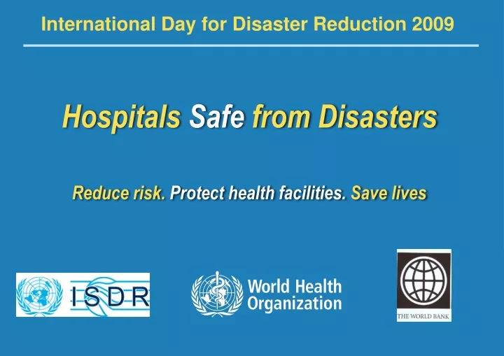 international day for disaster reduction 2009