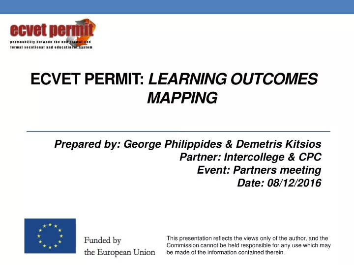 ecvet permit learning outcomes mapping