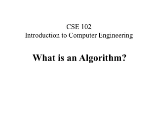 CSE 102 Introduction to Computer Engineering