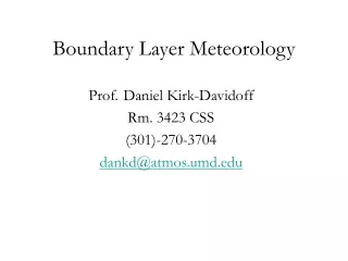 Boundary Layer Meteorology