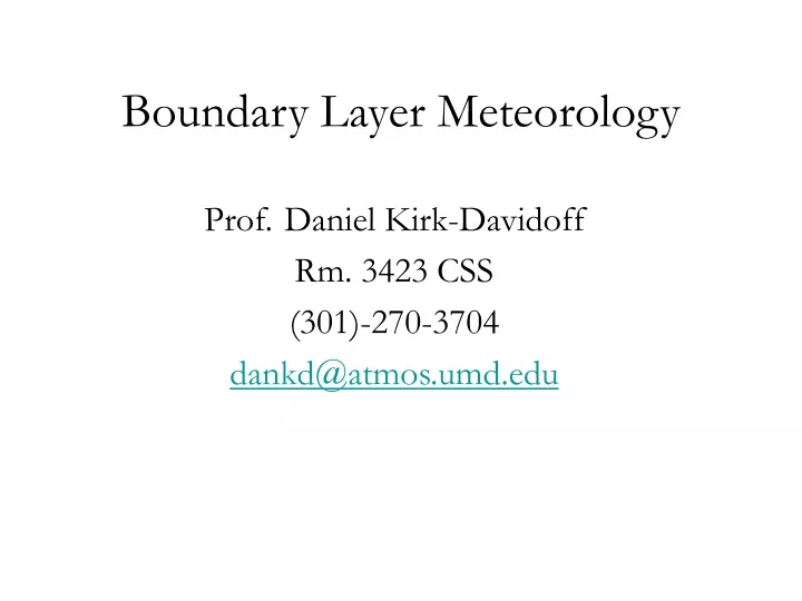 boundary layer meteorology