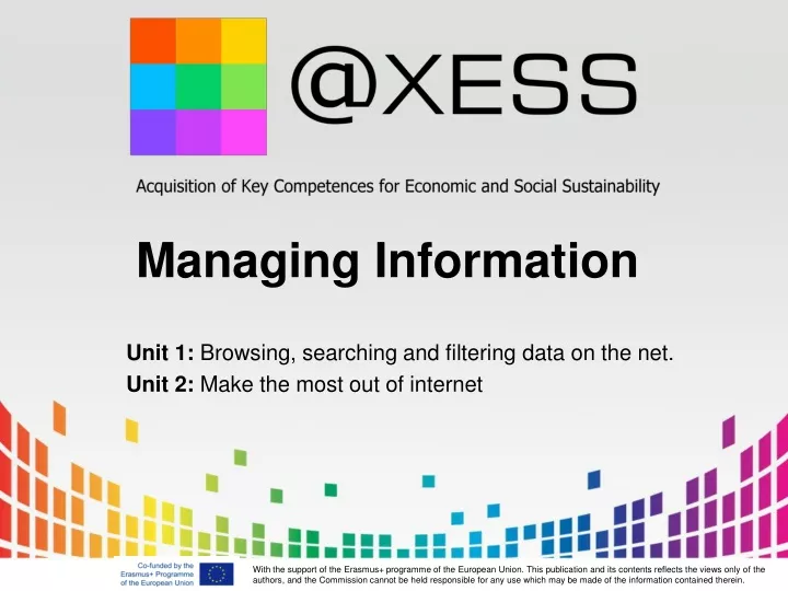 unit 1 browsing searching and filtering data on the net unit 2 make the most out of internet