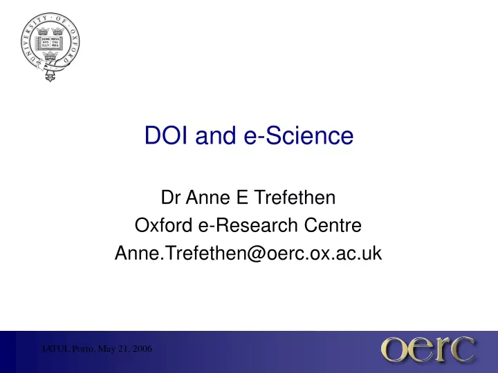 doi and e science