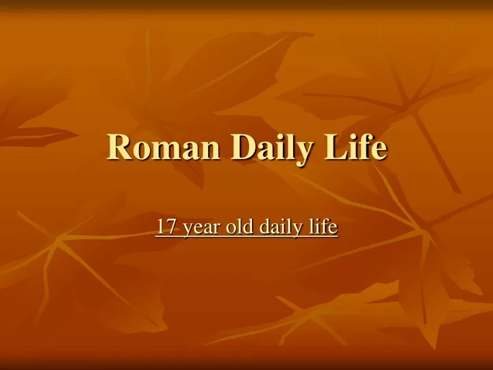 roman daily life
