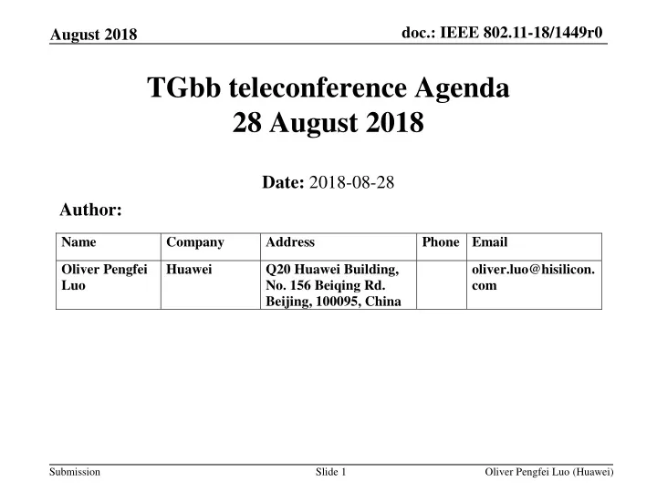 tgbb teleconference agenda 28 august 2018