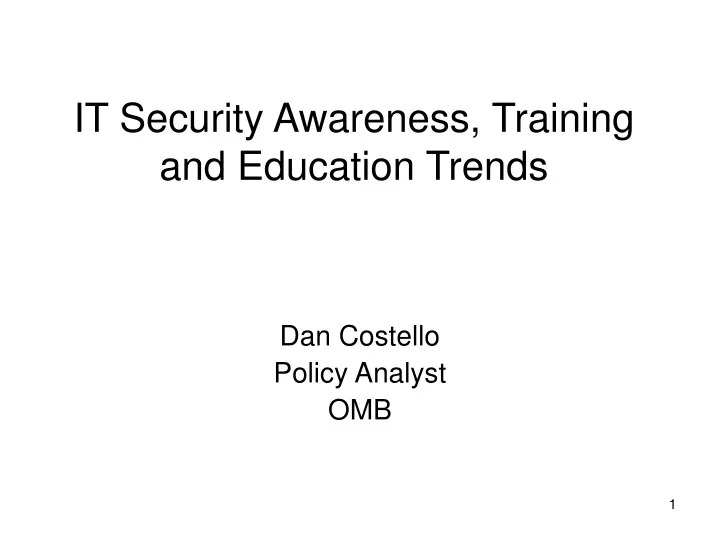 it security awareness training and education trends