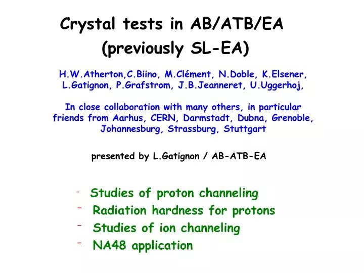 crystal tests in ab atb ea previously sl ea