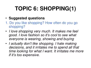 TOPIC 6: SHOPPING(1)