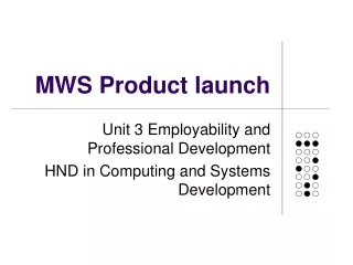 MWS Product launch