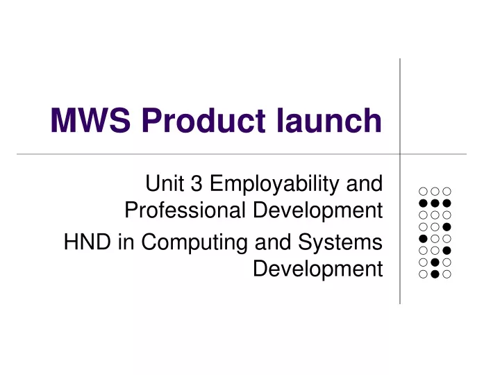 mws product launch