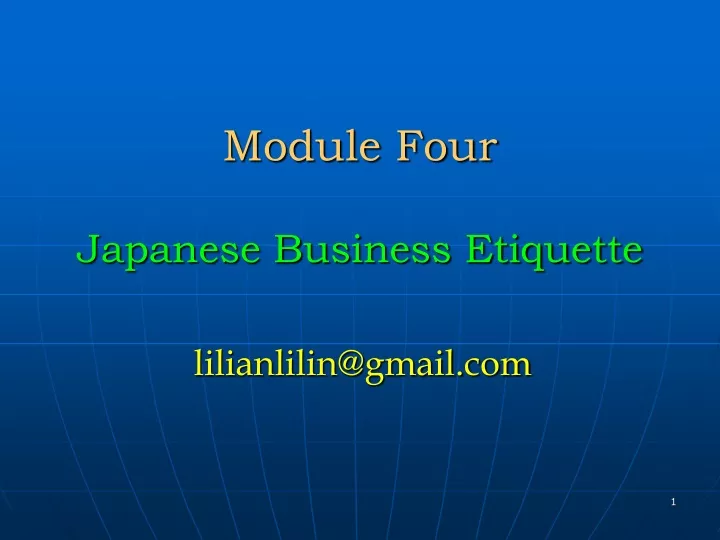 module four japanese business etiquette
