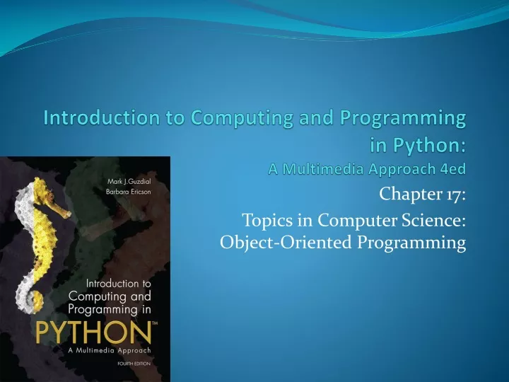 introduction to computing and programming in python a multimedia approach 4ed