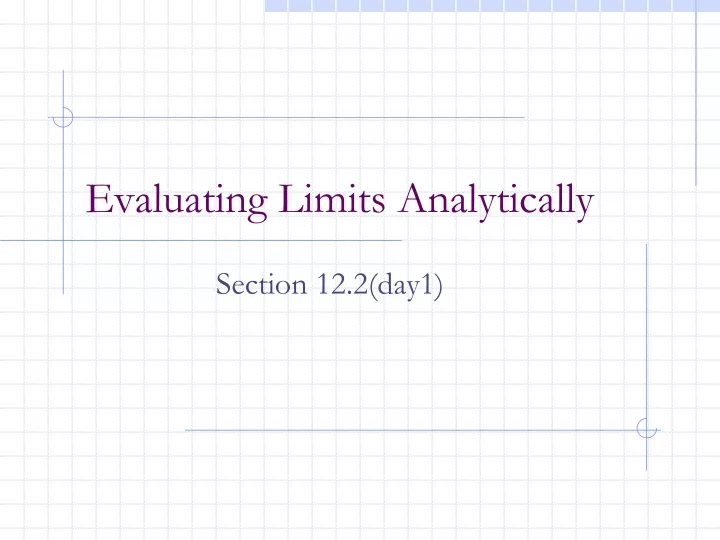 evaluating limits analytically