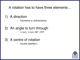 A rotation has to have three elements…