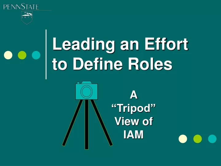 leading an effort to define roles