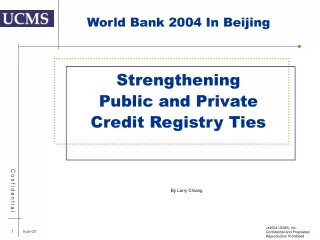 Strengthening  Public and Private Credit Registry Ties