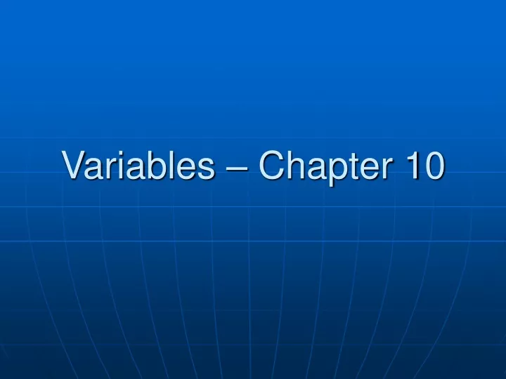 variables chapter 10