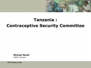 Tanzania :  Contraceptive Security Committee