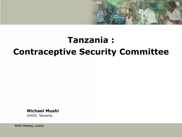 tanzania contraceptive security committee