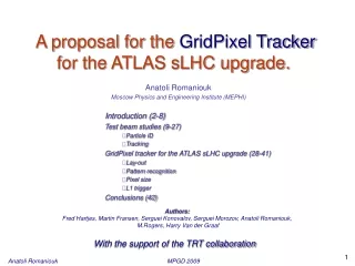 A proposal for the  GridPixel Tracker  for the ATLAS sLHC upgrade.