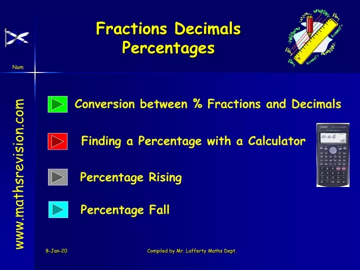 fractions decimals percentages