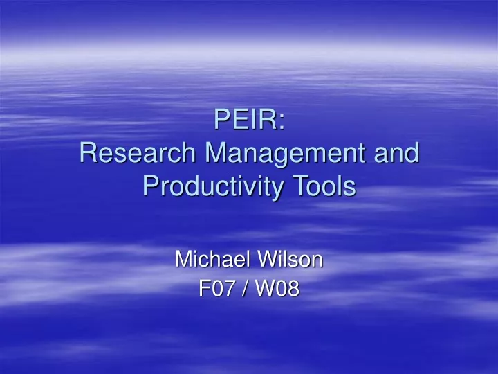 peir research management and productivity tools