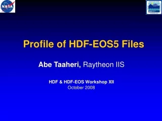 Profile of HDF-EOS5 Files